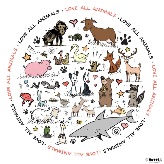 'Love All Animals' Print