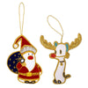 Mooch & Earl Embroidered Christmas Ornaments (Set of 2)